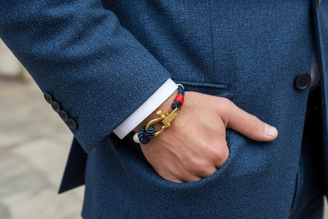 WAVES Soft Rope Bracelet Navy Blue Red White