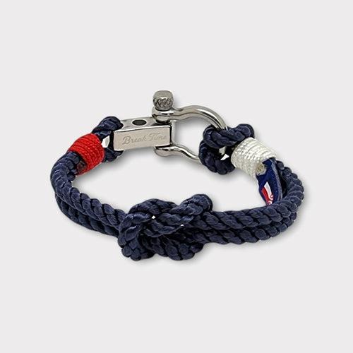 WAVES Soft Rope Bracelet Navy Blue Red White