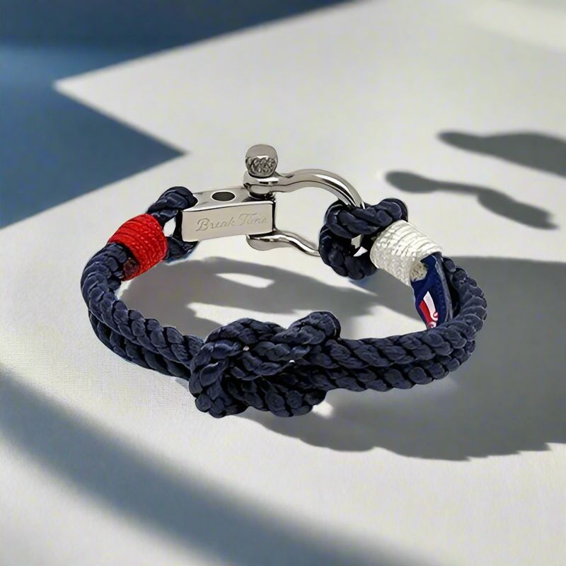 WAVES Navy Blue Red White Marine Bracelet WVS021 Break Time