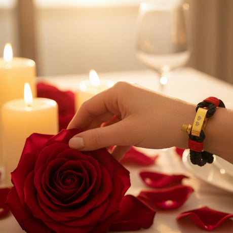 WAVES Soft Rope Bracelet Navy Blue Red