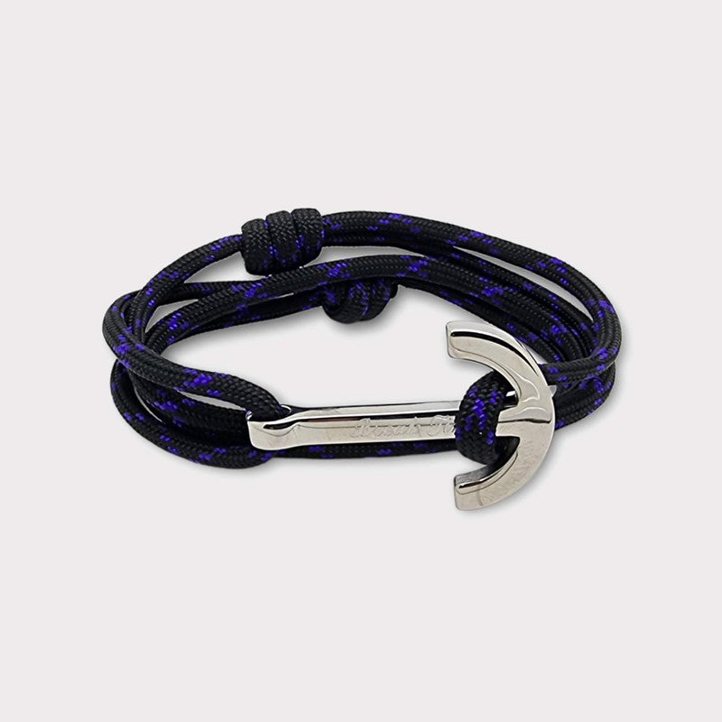 YACHT CLUB big anchor bracelet black purple
