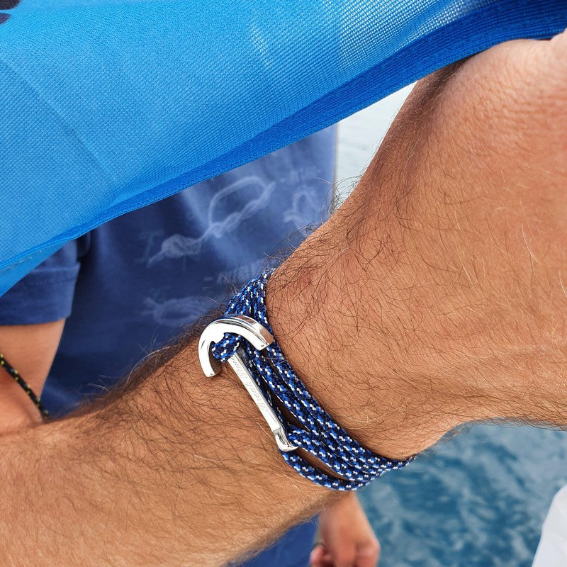Amazon.com: Touyony Anchor bracelet for men three rows leather braided and  stainless steel extra links handmade jewelry accessories son friend  nautical jewelry inspirational(8.7in.): Clothing, Shoes & Jewelry