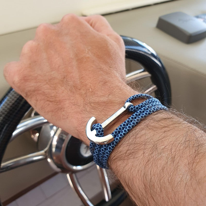 Handmade Anchor Bracelet On Leather