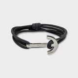 YACHT CLUB big anchor bracelet charcoal grey