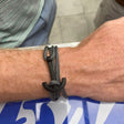 YACHT CLUB big anchor bracelet grey lines