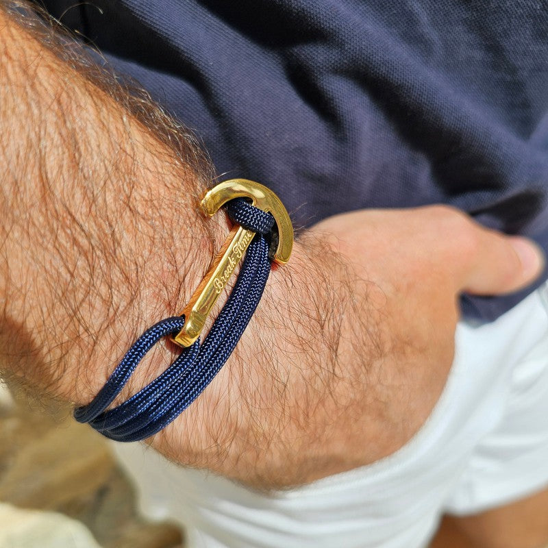 YACHT CLUB big anchor bracelet navy blue