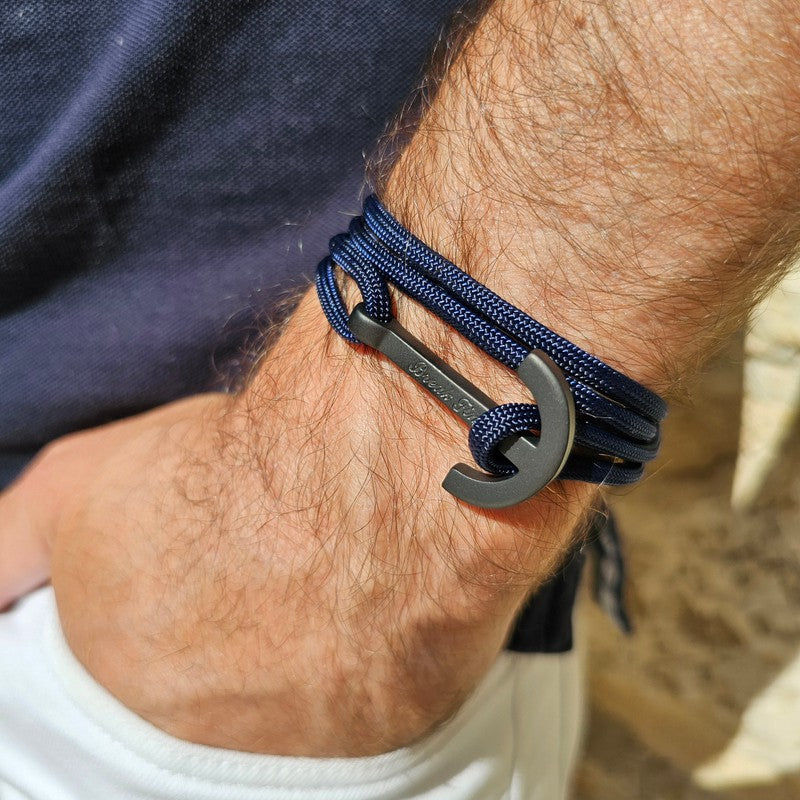 YACHT CLUB big anchor bracelet navy blue