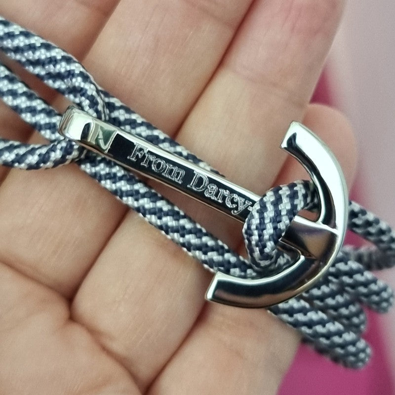 YACHT CLUB big anchor bracelet navy blue mix
