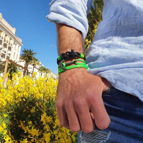 YACHT CLUB big anchor bracelet neon green