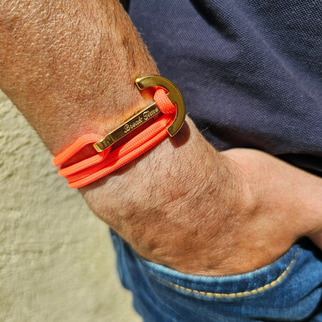 YACHT CLUB big anchor bracelet neon orange