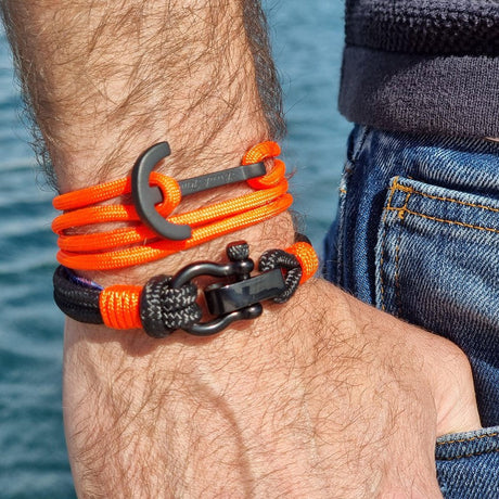 YACHT CLUB big anchor bracelet neon orange