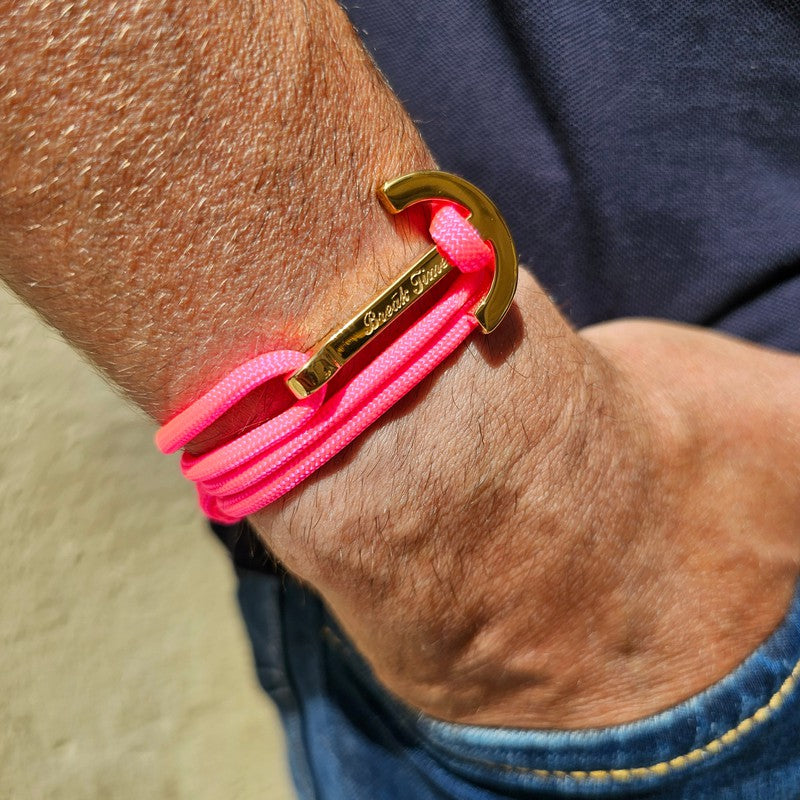 YACHT CLUB big anchor bracelet neon pink