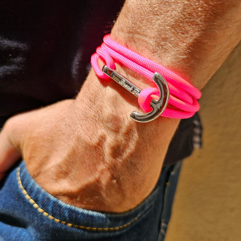 YACHT CLUB big anchor bracelet neon pink