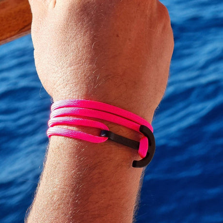 YACHT CLUB big anchor bracelet neon pink