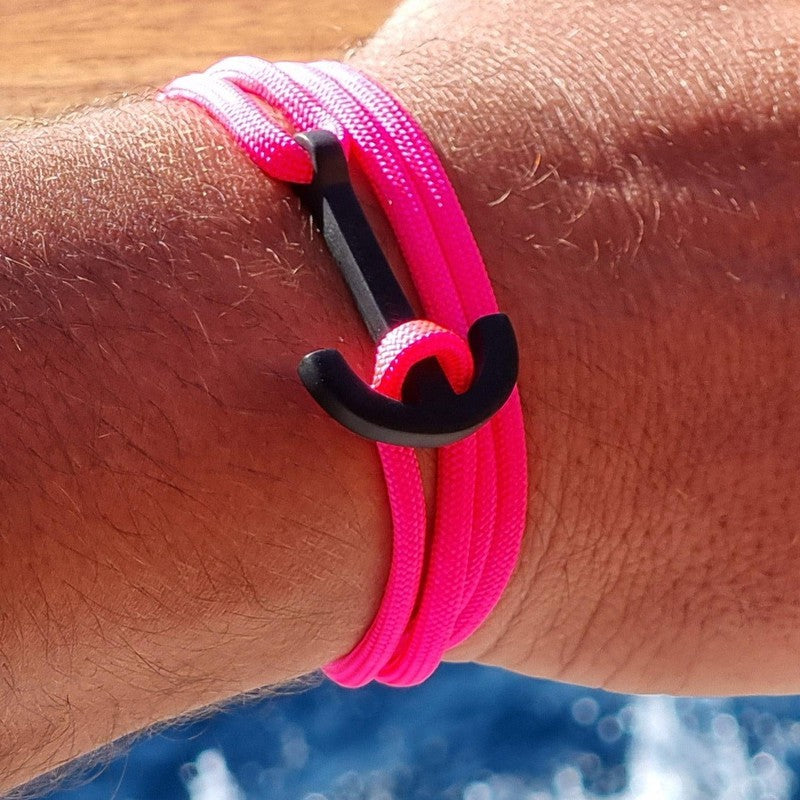 YACHT CLUB big anchor bracelet neon pink