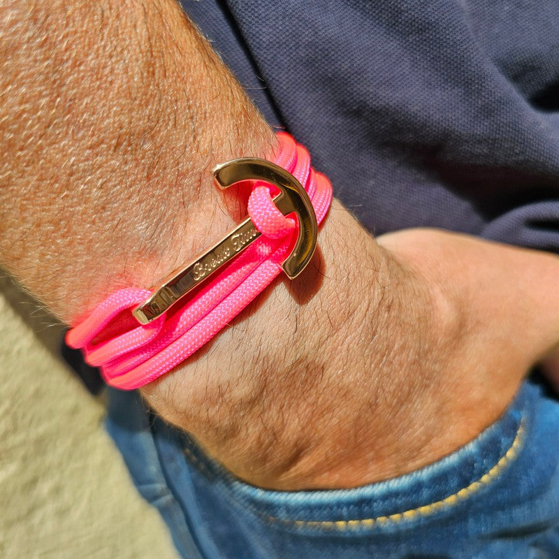 YACHT CLUB big anchor bracelet neon pink