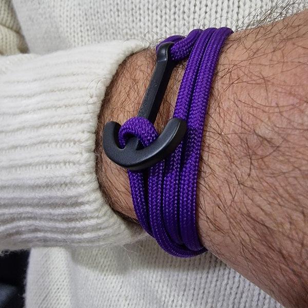 YACHT CLUB big anchor bracelet neon purple