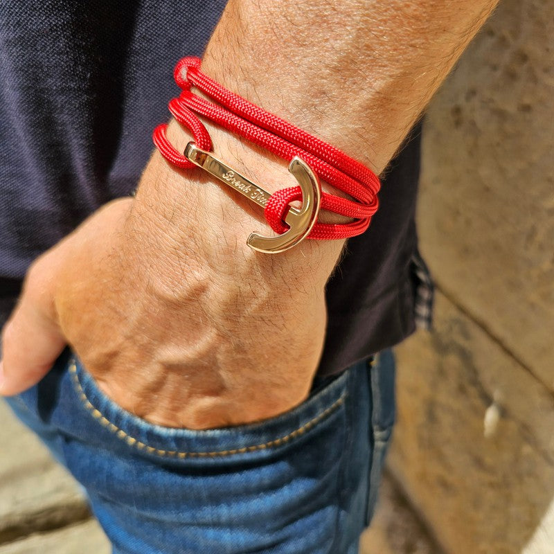 YACHT CLUB big anchor bracelet red