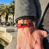 YACHT CLUB big anchor bracelet red