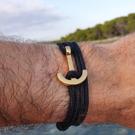 YACHT CLUB medium anchor bracelet black