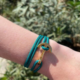 YACHT CLUB medium anchor bracelet blue vert