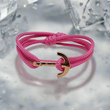 YACHT CLUB medium anchor bracelet bubble gum pink