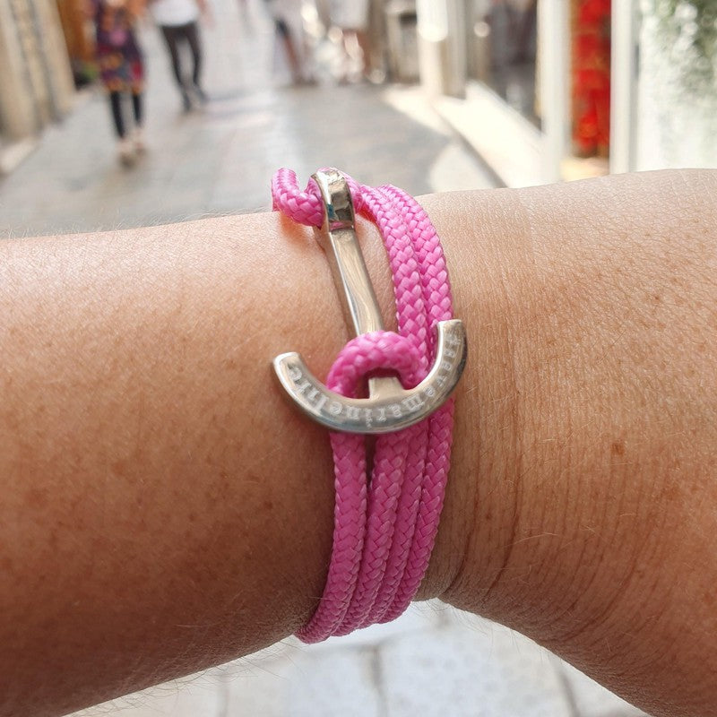 YACHT CLUB medium anchor bracelet bubble gum pink