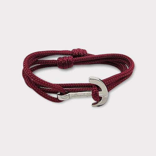 YACHT CLUB medium anchor bracelet burgundy