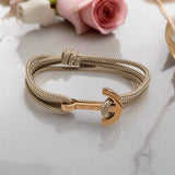 YACHT CLUB medium anchor bracelet cafe au lait