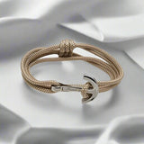 YACHT CLUB medium anchor bracelet cafe au lait