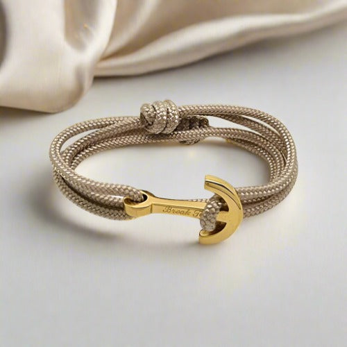 YACHT CLUB medium anchor bracelet cafe au lait