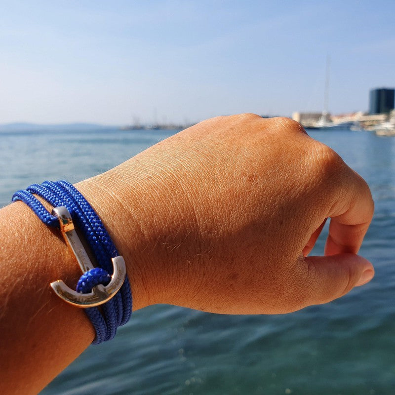 YACHT CLUB medium anchor bracelet denim blue