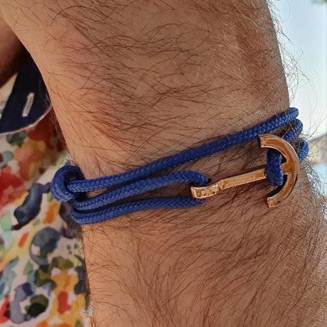 YACHT CLUB medium anchor bracelet denim blue