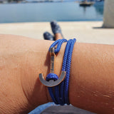 YACHT CLUB medium anchor bracelet denim blue