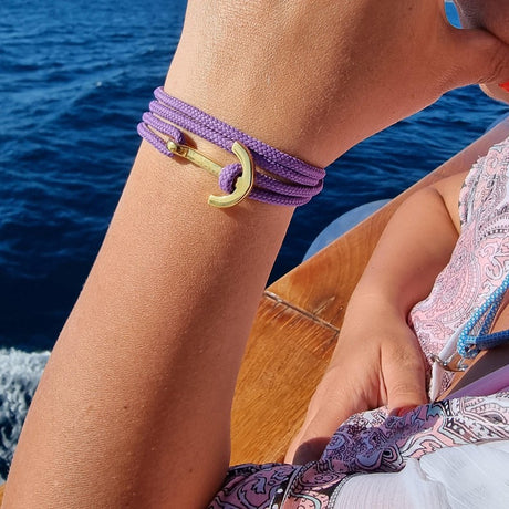 YACHT CLUB medium anchor bracelet dusty purple