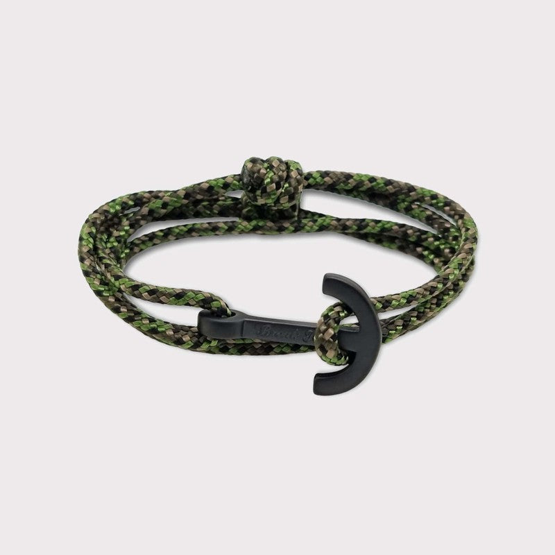 YACHT CLUB medium anchor bracelet green camo