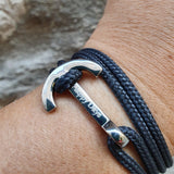 YACHT CLUB medium anchor bracelet grey