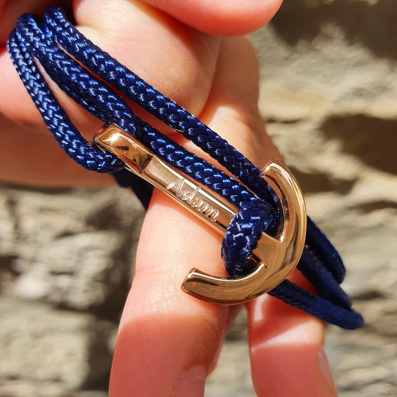 YACHT CLUB medium anchor bracelet midnight blue