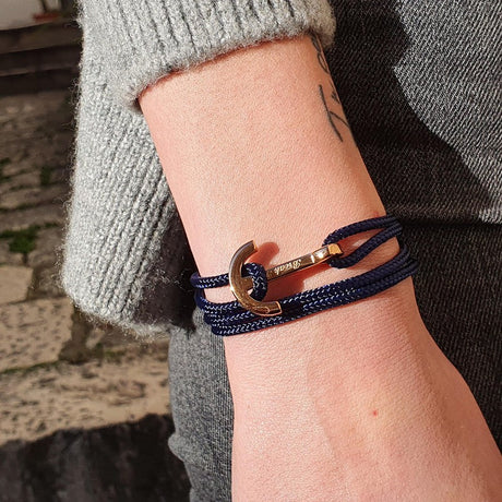 YACHT CLUB medium anchor bracelet midnight blue