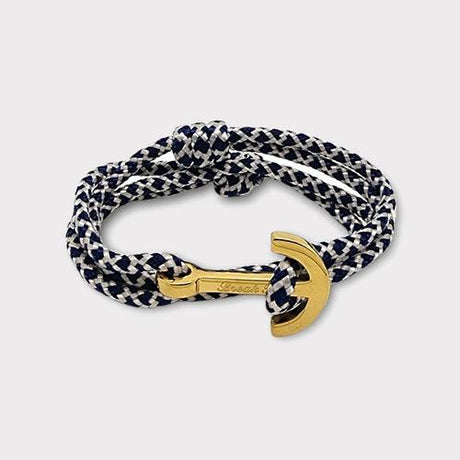 YACHT CLUB medium anchor bracelet navy blue cream