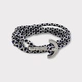 YACHT CLUB medium anchor bracelet navy blue cream