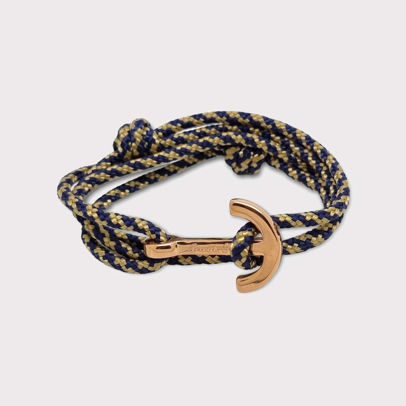 YACHT CLUB medium anchor bracelet navy blue gold