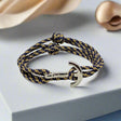 YACHT CLUB medium anchor bracelet navy blue gold