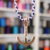 YACHT CLUB medium anchor bracelet navy blue pink