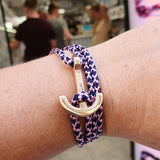 YACHT CLUB medium anchor bracelet navy blue pink