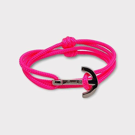 YACHT CLUB medium anchor bracelet neon pink