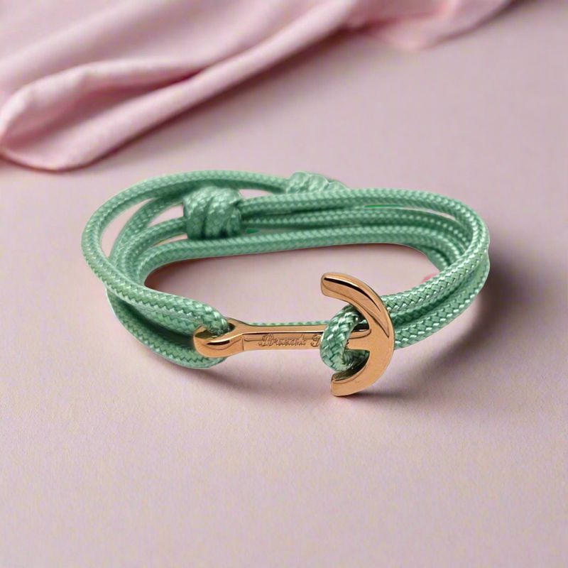 YACHT CLUB medium anchor bracelet pastel green