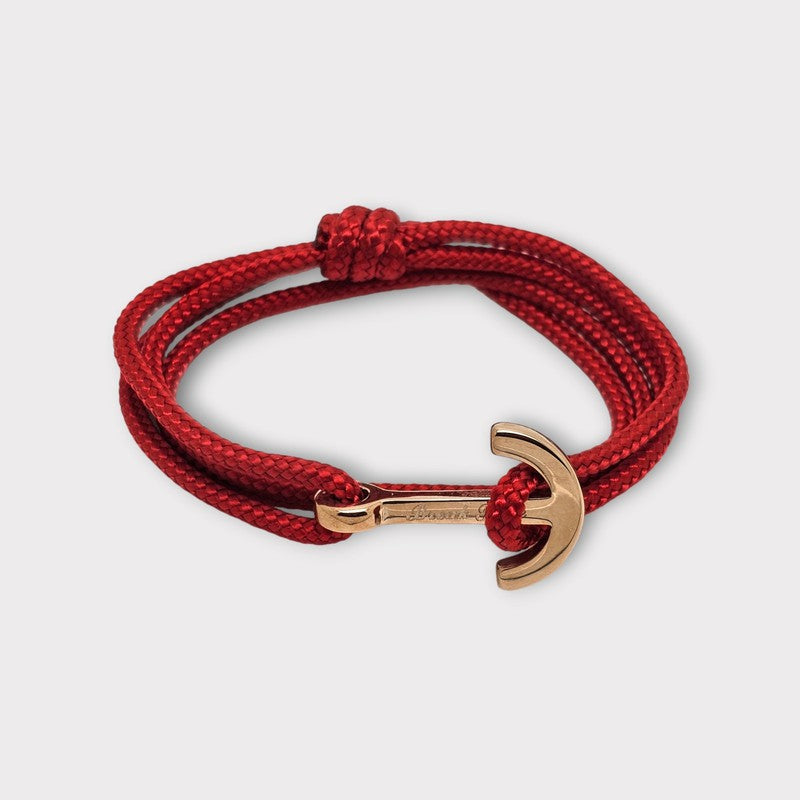 Cotton Cord Initial Bracelet Medium Violet Red / Initial (option)