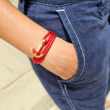 YACHT CLUB medium anchor bracelet red