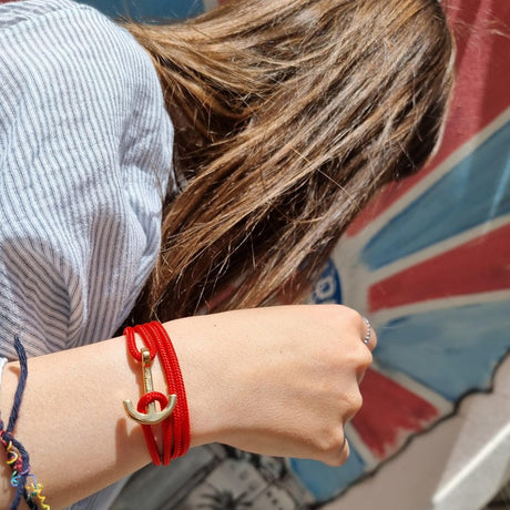 YACHT CLUB medium anchor bracelet red